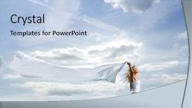  Presentation with night sky little plane moon - Slides enhanced with healthy hand - sexy blond over sky background background and a light blue colored foreground