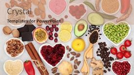  Presentation with cardiovascular - Presentation design with healthy-heart-food-for-vitality background and a coral colored foreground