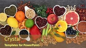  Presentation with food minerals - Presentation theme consisting of healthy-heart-food-high background and a tawny brown colored foreground