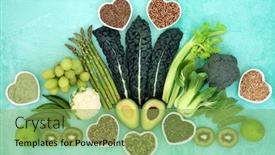  Presentation with healthy food - Cool new presentation theme with healthy-heart-food-with-green backdrop and a yellow colored foreground