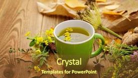  Presentation with herbal medicine healing herbs mortar - Colorful PPT layouts enhanced with healthy herbal tea home remedy backdrop and a  colored foreground