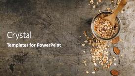  Presentation with granola - Amazing presentation design having healthy homemade granola with nuts and dried fruits granola backdrop and a tawny brown colored foreground