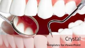  Presentation with human mouth - Beautiful theme featuring healthy human teeth backdrop and a  colored foreground
