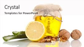  Presentation with strengthening - Amazing slide set having healthy ingredients for strengthening immunity backdrop and a white colored foreground