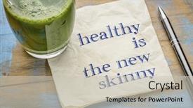  Presentation with light green health and wellbeing - Slide deck consisting of healthy is the new skinny background and a  colored foreground