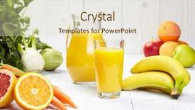 Presentation with juices - Presentation design featuring healthy juices spring background and a soft green colored foreground
