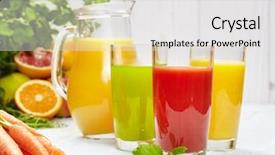  Presentation with juices - Presentation design consisting of healthy juices spring background and a white colored foreground