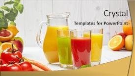  Presentation with juices - Theme with healthy juices spring background and a light gray colored foreground