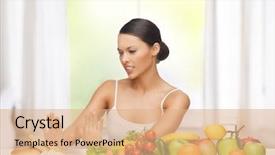  Presentation with energy food and junk food - Presentation consisting of healthy and junk food concept background and a coral colored foreground