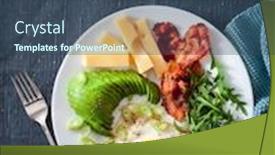  Presentation with keto - Beautiful PPT theme featuring healthy-keto-breakfast-egg-avocado backdrop and a ocean colored foreground