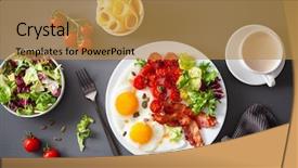  Presentation with keto - Theme consisting of healthy keto diet breakfast egg background and a gold colored foreground