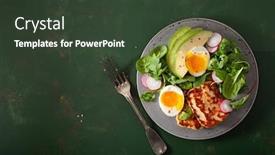  Presentation with healthy breakfast - Presentation enhanced with healthy-keto-paleo-diet-breakfast background and a tawny brown colored foreground