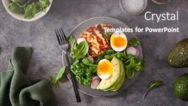  Presentation with healthy breakfast - Colorful PPT theme enhanced with healthy-keto-paleo-diet-breakfast backdrop and a gray colored foreground