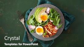  Presentation with healthy breakfast - Amazing presentation theme having healthy-keto-paleo-diet-breakfast backdrop and a tawny brown colored foreground