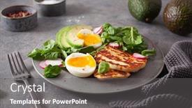  Presentation with healthy breakfast - Presentation consisting of healthy-keto-paleo-diet-breakfast background and a gray colored foreground