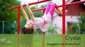  Presentation with kids playing - PPT theme consisting of healthy kids - cute little girl is playing background and a  colored foreground