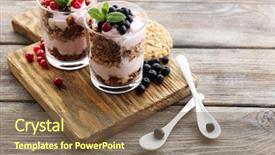  Presentation with muesli - Colorful presentation theme enhanced with healthy layered dessert with muesli backdrop and a violet colored foreground