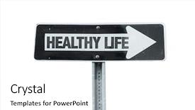  Presentation with direction - Beautiful presentation design featuring healthy life direction sign isolated backdrop and a white colored foreground