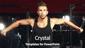  Presentation with training - Colorful PPT theme enhanced with healthy life style - athletic man training in gym backdrop and a black colored foreground