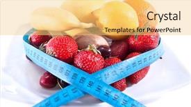  Presentation with balance diet - PPT theme enhanced with healthy life style - balance diet with less calories background and a yellow colored foreground