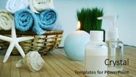  Presentation with healthy life style - Cool new PPT theme with healthy life style - cream and towels for detente backdrop and a coral colored foreground