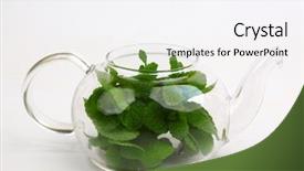  Presentation with tea estates in munnar kerala - Amazing PPT layouts having healthy life style - mint tea on white backdrop and a  colored foreground