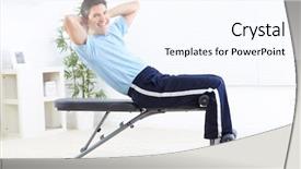  Presentation with strong - Beautiful slides featuring healthy life style - smiling strong man working backdrop and a  colored foreground