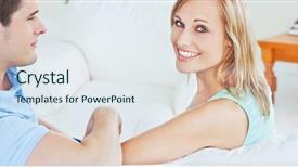  Presentation with smiling paramedic sitting in ambulance - Presentation having healthy life style - smiling young couple sitting background and a sky blue colored foreground