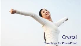  Presentation with asian fitness elderly - Audience pleasing presentation consisting of healthy life style - young asian woman backdrop and a sky blue colored foreground