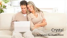  Presentation with healthy life style - PPT theme consisting of healthy life style - young happy couple in love background and a lemonade colored foreground