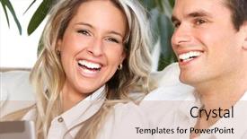  Presentation with movie theater loving couple - Presentation having healthy life style - young love couple smiling background and a coral colored foreground