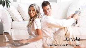  Presentation with love - Slides featuring healthy life style - young love couple smiling background and a lemonade colored foreground