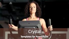  Presentation with healthy life style - Cool new presentation design with healthy life style - young woman training on exercise backdrop and a tawny brown colored foreground