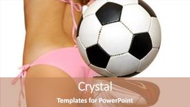  Presentation with sport - Audience pleasing presentation theme consisting of healthy life style ppth - girl in bikini with soccer backdrop and a coral colored foreground