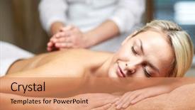  Presentation with young healthy people - Cool new presentation with healthy lifestyle and relaxation concept backdrop and a coral colored foreground