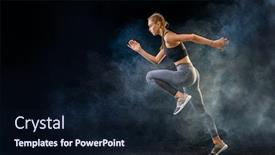  Presentation with woman sport - Amazing slide deck having healthy-lifestyle-and-sport-concepts backdrop and a wine colored foreground