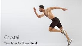  Presentation with running person - Slides having healthy-lifestyle-and-sport-concepts background and a light gray colored foreground