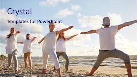  Presentation with exercise sport - Theme having healthy lifestyle concept - group background and a sky blue colored foreground