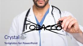  Presentation with healthy lifestyle - Colorful slide set enhanced with healthy lifestyle concept no smoking backdrop and a sky blue colored foreground