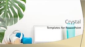  Presentation with online app - Colorful presentation design enhanced with healthy-lifestyle-fitness-sport backdrop and a white colored foreground