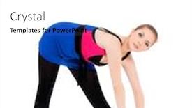  Presentation with stretch - Presentation having healthy lifestyle - full length portrait of smiling young fitness girl in perfect shape sporty caucasian female model isolated on white background cheerful young woman doing stretch exercise background and a white colored foreground