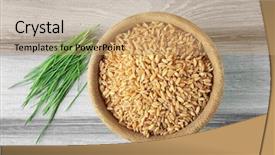  Presentation with immunity - Slides with healthy lifestyle immunity - bowl of wheat grass seeds background and a coral colored foreground