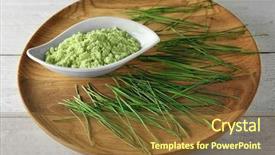  Presentation with immunity - Cool new theme with healthy lifestyle immunity - dish with wheat grass sprouts backdrop and a  colored foreground