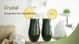  Presentation with immunity - Slide set consisting of healthy lifestyle immunity - glasses of wheat grass juice background and a sky blue colored foreground