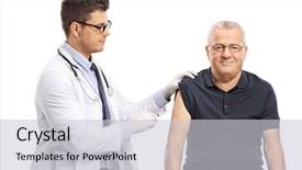  Presentation with immunity - Slides featuring healthy lifestyle immunity - young doctor giving a shot background and a light gray colored foreground