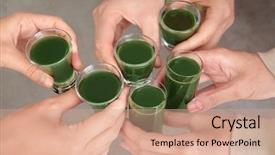  Presentation with shots - Amazing slide set having healthy lifestyle immunity - young women clinking shots backdrop and a coral colored foreground