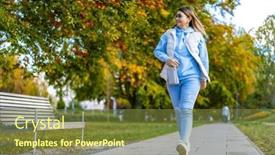  Presentation with healthy lifestyle - Slides featuring healthy-lifestyle-mid-adult-woman and a tawny brown colored foreground