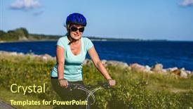  Presentation with healthy-lifestyle - Presentation having healthy-lifestyle-middle-aged-woman and a tawny brown colored foreground