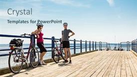  Presentation with healthy people - Theme having healthy-lifestyle-people-resting background and a sky blue colored foreground