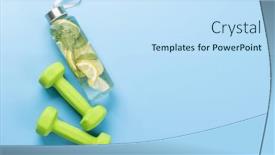  Presentation with sport drink - Presentation design featuring healthy-lifestyle-sport-and-diet background and a sky blue colored foreground